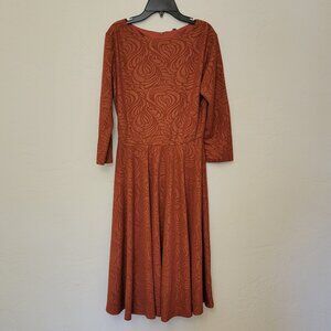 Unique Vintage Burnt Orange Pinup Picnic, Size M, $34